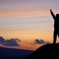 Man on cliff